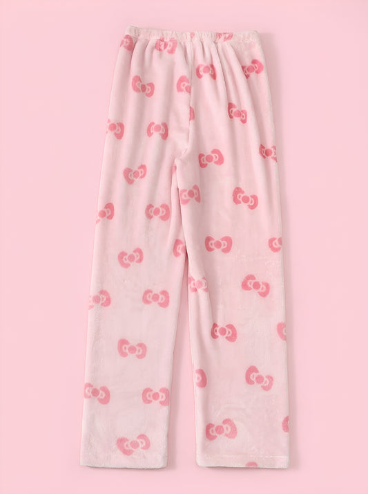 Hey Kitty Pyžamo Kalhoty - Pink Bow